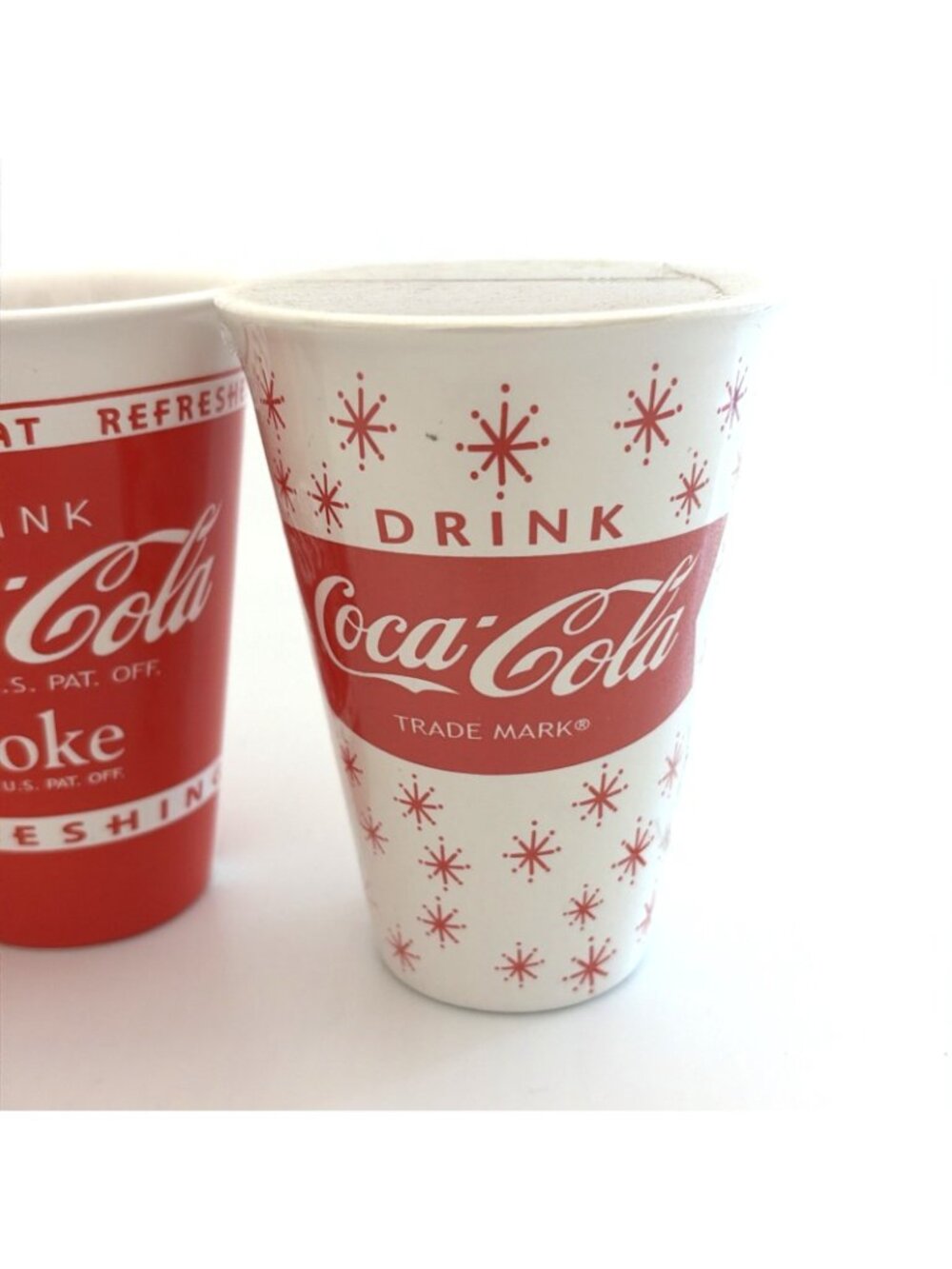 Vintage Coca-Cola Ceramic Candle Cups Lot of 3 Different Designs 4" Tall - Picture 4 of 10
